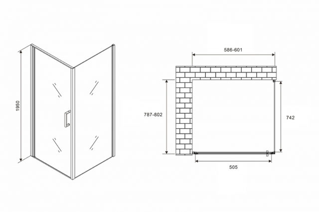 Душевой уголок Abber Sonnenstrand 60x80 AG04060-S80 профиль Хром стекло прозрачное — изображение 4
