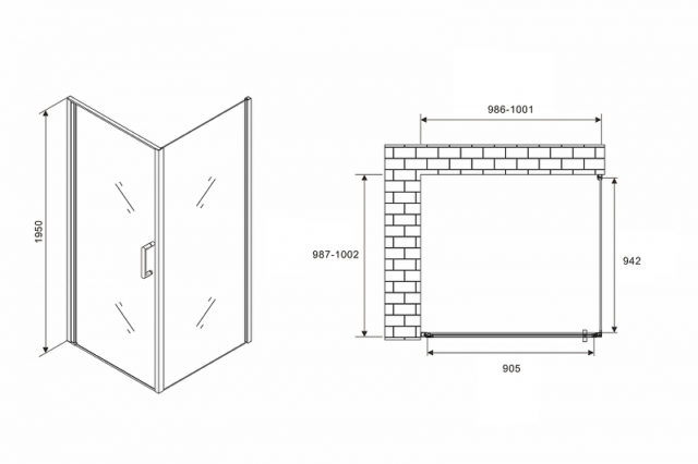 Душевой уголок Abber Sonnenstrand 100x100 AG04100-S100 профиль Хром стекло прозрачное — изображение 4