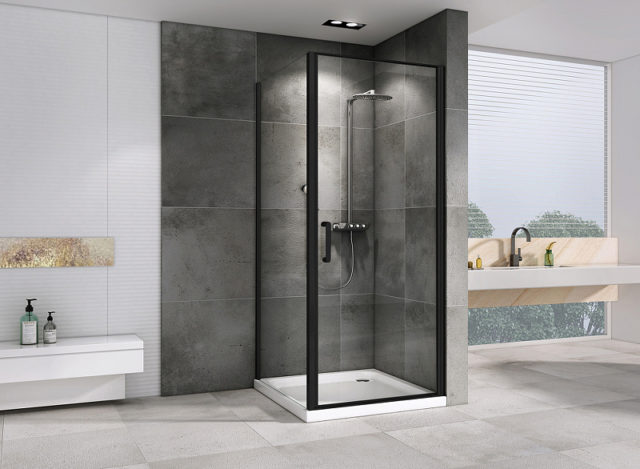 Душевой уголок Abber Sonnenstrand 90x80 AG04090B-S80B профиль Черный стекло прозрачное — изображение 2