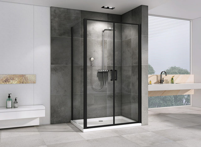 Душевой уголок Abber Sonnenstrand 100x70 AG04100BC-S70B профиль Черный стекло прозрачное — изображение 2
