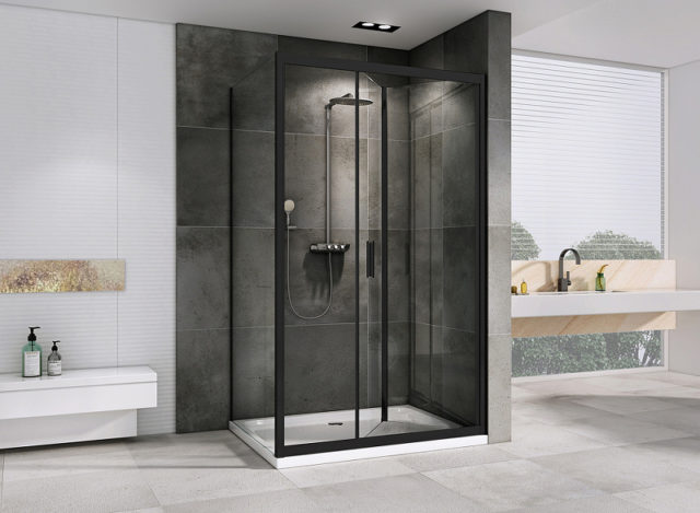 Душевой уголок Abber Sonnenstrand 90x100 AG07090B-S100B профиль Черный стекло прозрачное — изображение 3
