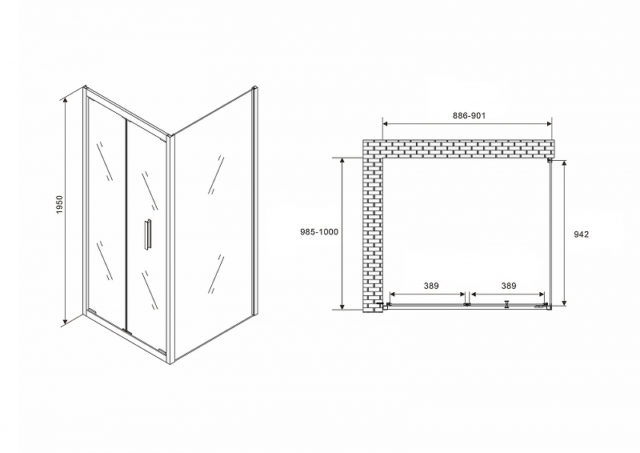 Душевой уголок Abber Sonnenstrand 90x100 AG07090B-S100B профиль Черный стекло прозрачное — изображение 5