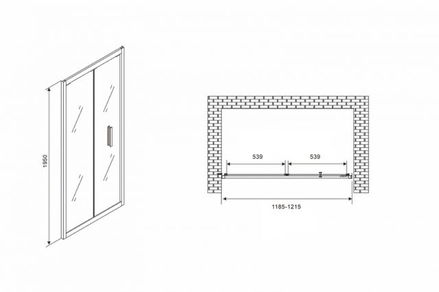 Душевая дверь Abber Sonnenstrand 120 AG07120 профиль Хром стекло прозрачное — изображение 5