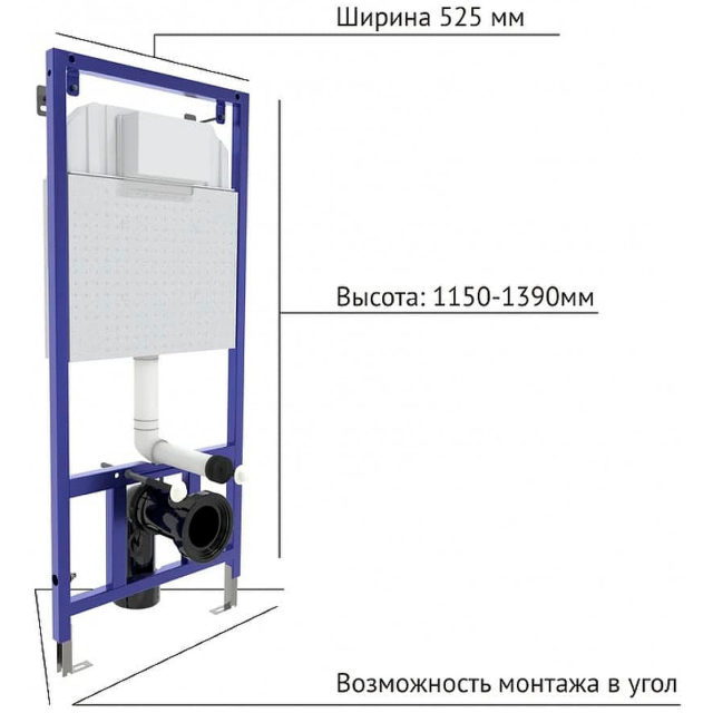 Комплект унитаза Berges Gamma 081105 с инсталляцией Berges Novum L5 040215 с сиденьем Микролифт и Черной матовой клавишей смыва — изображение 6