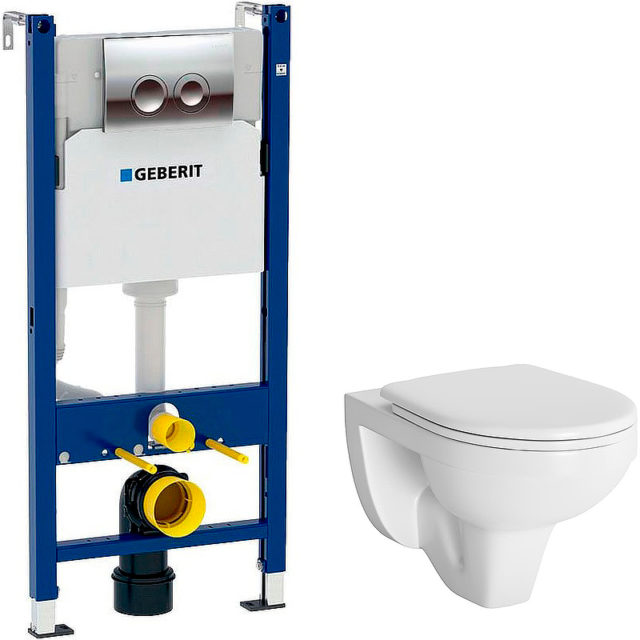 Комплект унитаза Berges Gamma 081105 с инсталляцией Geberit Duofix Delta UP100 458.124.21.1 с сиденьем Микролифт и клавишей смыва Хром