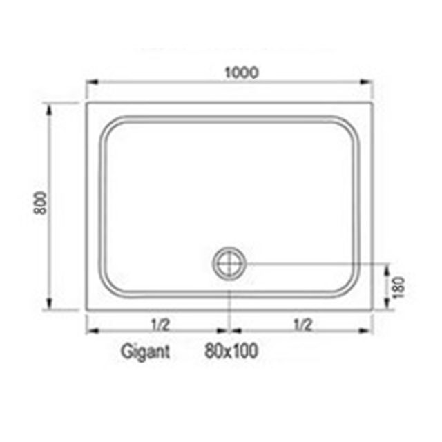 Акриловый поддон для душа Ravak Gigant 100x80 LA XA01A401210 Белый — изображение 3