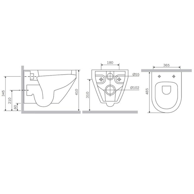 Унитаз AM.PM Spirit FlashClean C701700WH подвесной безободковый c сиденьем микролифт 57WH — изображение 9