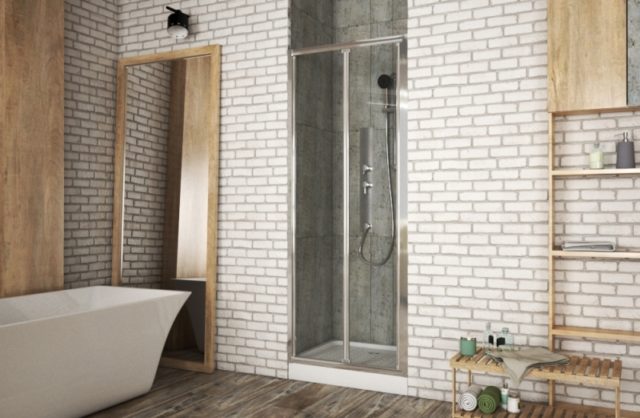 Душевая дверь Bravat Drop 80 BD080.4120A профиль Хром стекло прозрачное — изображение 3