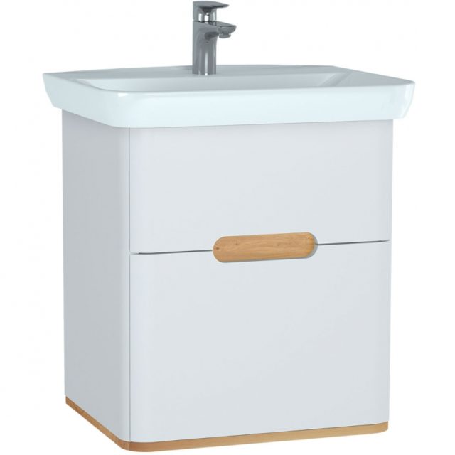 Тумба с раковиной Vitra Sento 63 60822 подвесная Белая