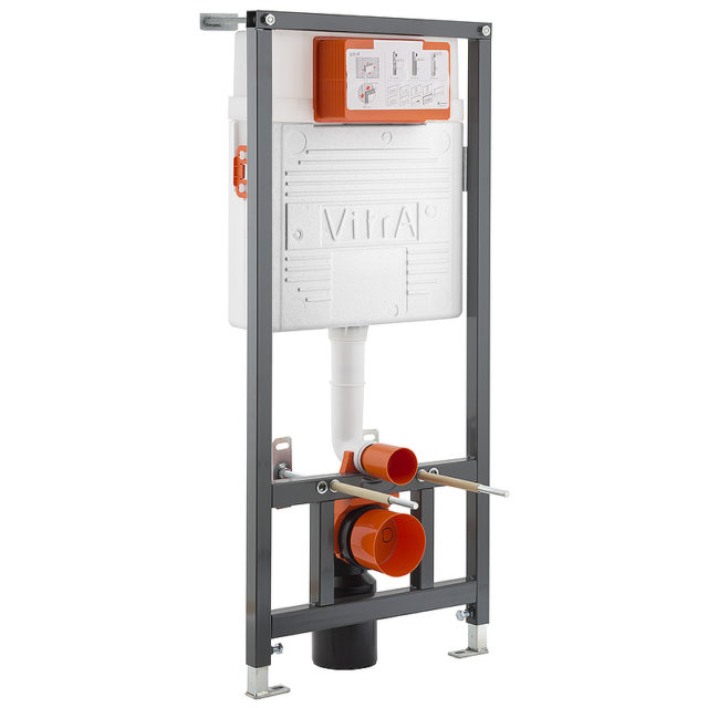 Комплект унитаза с инсталляцией Vitra Normus 9773B003-7202 с сиденьем и кнопкой смыва Хром — изображение 2