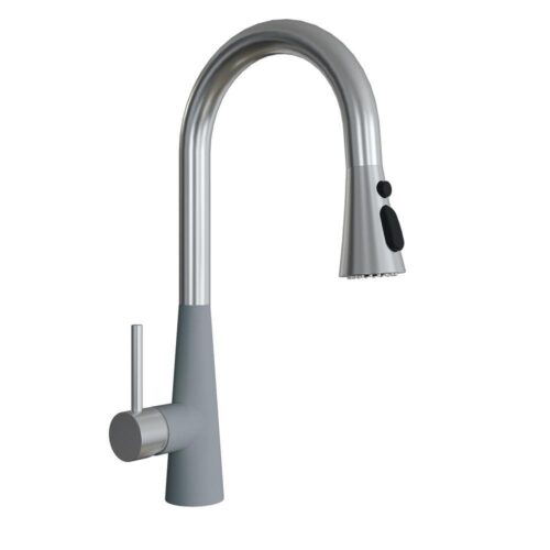 Смеситель для кухни с выдвижным изливом Florentina ВИТА 313.29Н.1223.307, серый шёлк