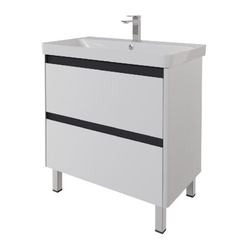 Тумба с раковиной подвесная/напольная Dreja Luxury Plus 80 см, белый