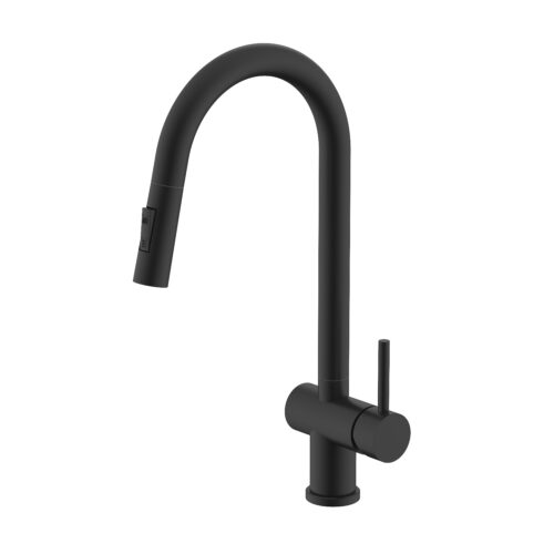 Смеситель для кухни с выдвижным изливом Splenka S204.49.06, черный
