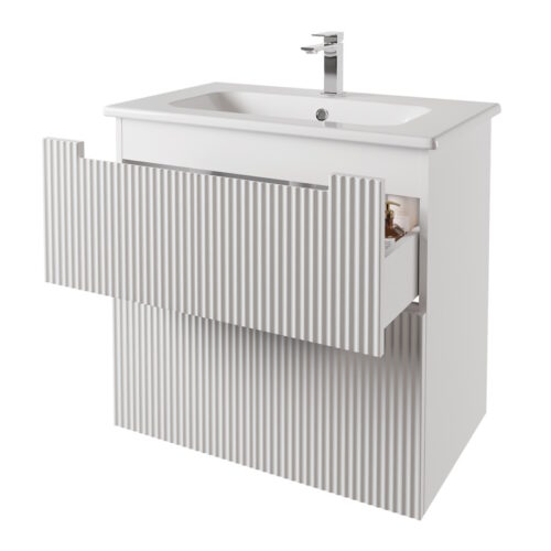 Тумба с раковиной подвесная Dreja Euphoria 80 см, белый