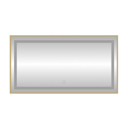 Зеркало с подсветкой LED Fixsen FX-2100G прямоугольное 100х80 см, золотой сатин