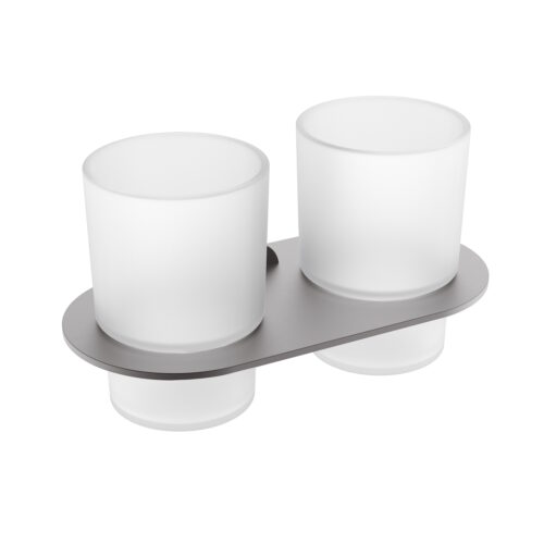 Стакан для ванной комнаты двойной Raglo R300.08.09, графит