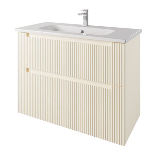 Тумба с раковиной подвесная Dreja Euphoria 100 см, бежевый