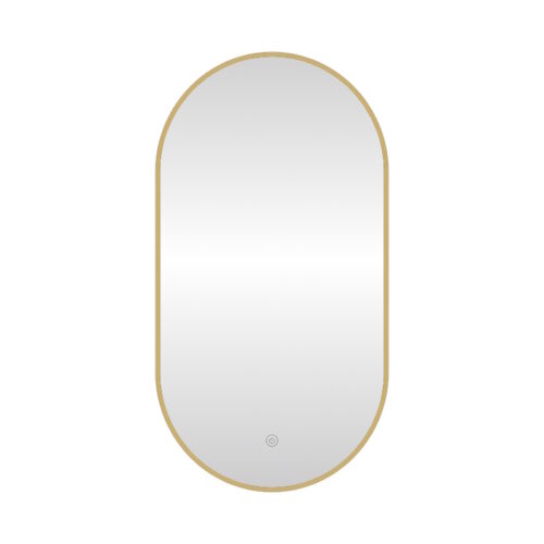 Зеркало с подсветкой LED Fixsen FX-3120G овальное 50х120 см, золотой сатин