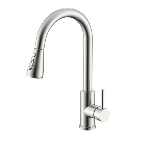 Смеситель для кухни с выдвижным изливом Splenka S203.49.05, сатин