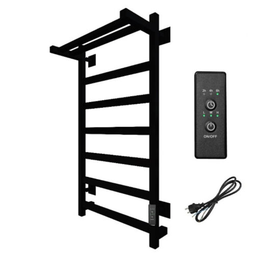 Полотенцесушитель электрический с полочкой (лесенка) Тругор Пэк сп 20 кв П 80х50 см, черный