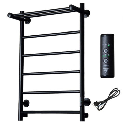 Полотенцесушитель электрический с полочкой (лесенка) Тругор Аспект Пэк сп 1 П 80х50 см, черный