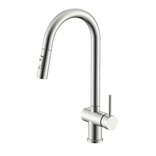 Смеситель для кухни с выдвижным изливом Splenka S204.49.05, сатин