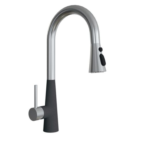 Смеситель для кухни с выдвижным изливом Florentina ВИТА 313.29Н.1223.102, черный