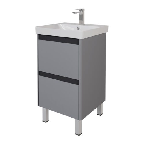 Тумба с раковиной подвесная/напольная Dreja Luxury Plus 50 см, серый базальт