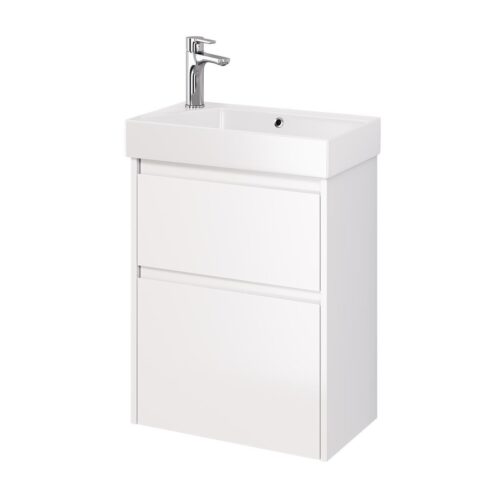 Тумба под раковину подвесная Dreja Slim 55 см, белый