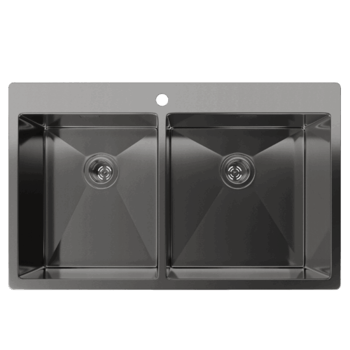 Rivelato Rinox 8050 B2 PVD black Мойка нерж.сталь 2 чаши 800*500*200 мм арт.8050 B2 PVD black