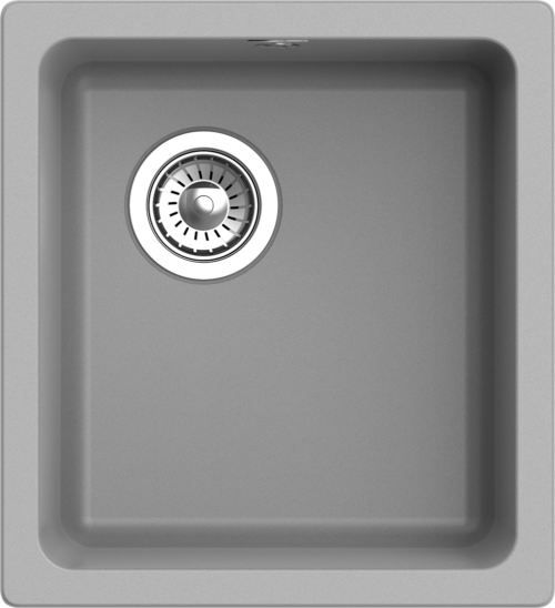 RIVELATO Мойка BERKANA 35 подст.монтаж 1-чаш 415*455 grigio metallizzato арт.