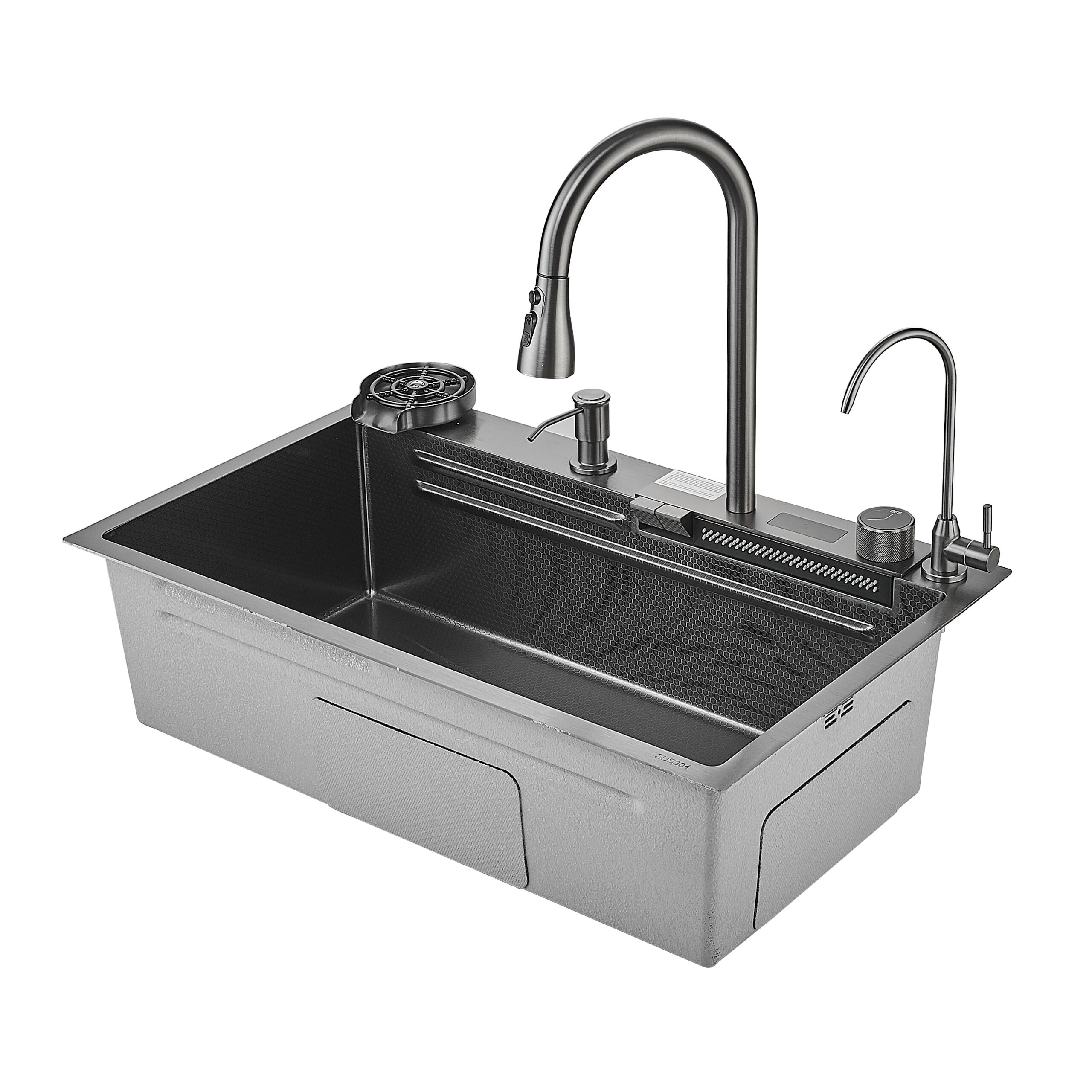 Многофункциональная кухонная мойка Savol S-SC002Q, графит — изображение 13