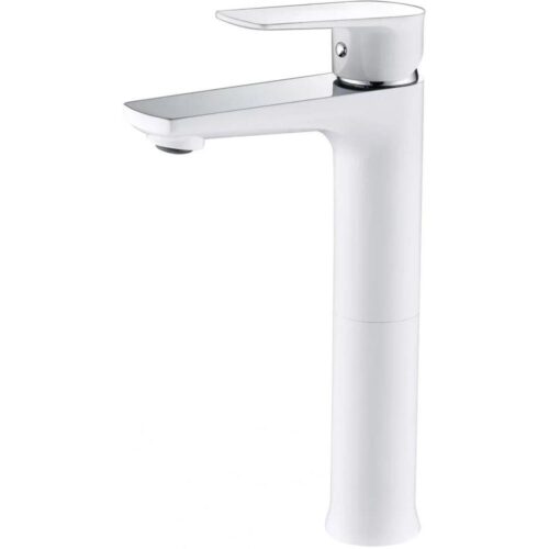Смеситель для раковины высокий Grocenberg GB3009WC, белый/хром