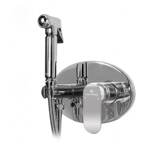 Гигиенический душ со смесителем встраиваемый Grocenberg GB003CR, хром