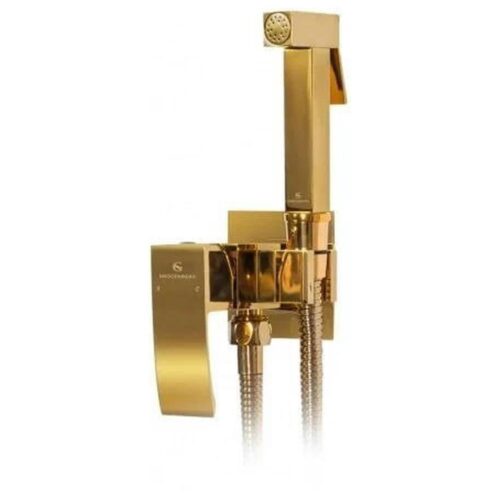 Гигиенический душ со смесителем встраиваемый Grocenberg GB007GO, золото