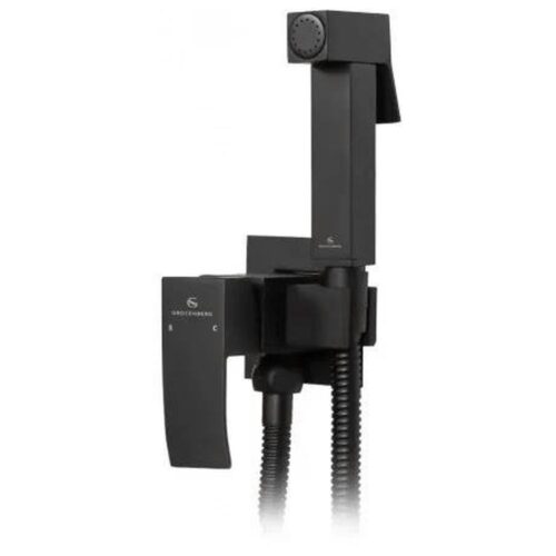 Гигиенический душ со смесителем встраиваемый Grocenberg GB002BL, черный