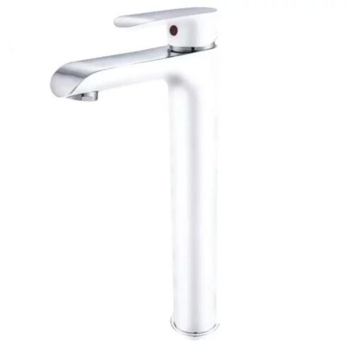 Смеситель для раковины высокий Grocenberg GB3010WC, белый/хром