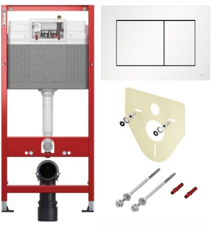 TECE K440417 TECEbase BASE 2.0 Комплект инсталляции 4 в 1 с панелью смыва ТЕСЕnow, цвет белый матовый, для установки подвесного унитаза