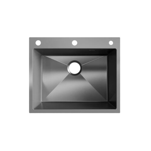 Кухонная мойка Ulgran Steel 600х500, черная брашированная сталь