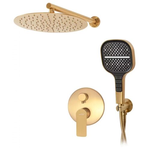 Душевая система встраиваемая (без излива) Hansberge H6090MG, матовое золото