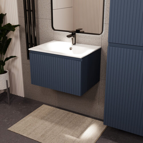 Тумба с раковиной подвесная (60см) Terminus Vatikan VAT10601703101O, серый шёлк