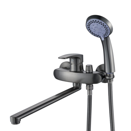 Смеситель для ванны Shevanik S5072T, оружейная сталь