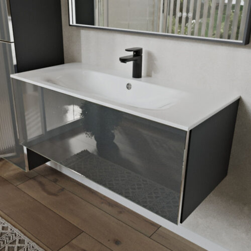 Тумба с раковиной подвесная (100см) Terminus Vega VEG101001701601OSL, графит