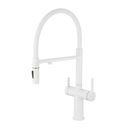 Смеситель для кухни с подключением фильтра для воды Rose R458C, белый