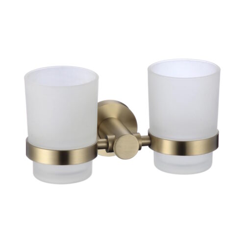 Стакан для ванной комнаты двойной Savol S-005668C, матовое золото