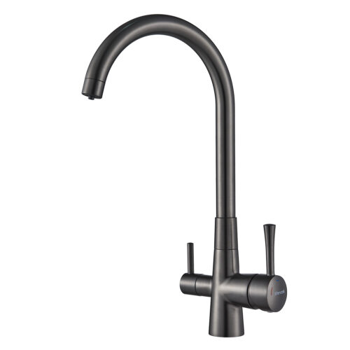 Смеситель для кухни с подключением фильтра Shevanik S428T, оружейная сталь