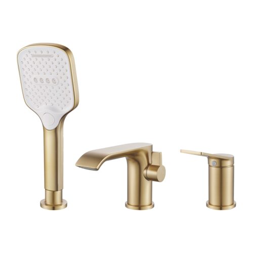 Смеситель на борт ванны Shevanik S4112G, золотой сатин