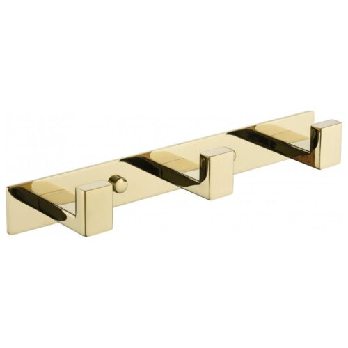 Планка с 3 крючками Grocenberg AC0013GO, золото