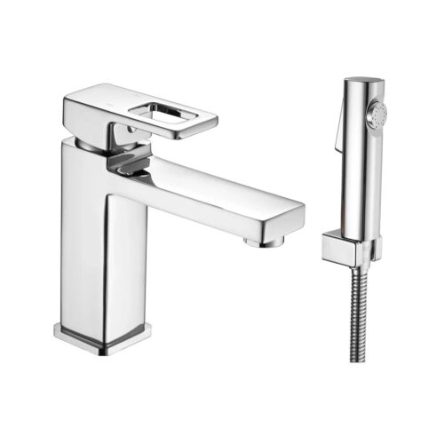 Смеситель для раковины с гигиеническим душем Shevanik S8271, хром