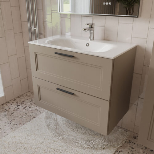 Тумба с раковиной подвесная (80см) Terminus Classik CLA10802200501O, капучино